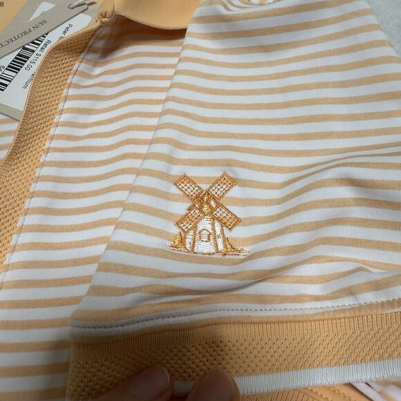 Peter Millar Womens Premium Golf Shirt Polo Size Large V-Neck Sleeve Logo NWT - Picture 6 of 8